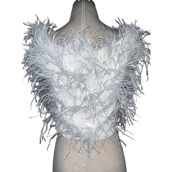 Cult Gaia Sosha Feather Top in Off White 6 New Womens Blouse - Picture 10 of 17